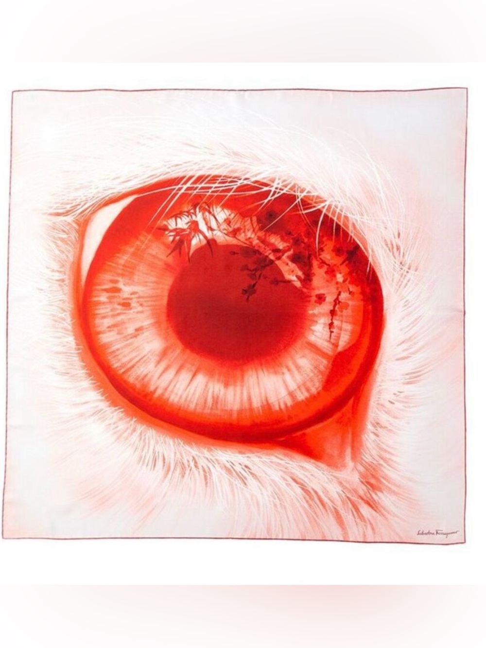 Salvatore Ferragamo Eye Print Silk Foulard Scarf style 760036 *new*